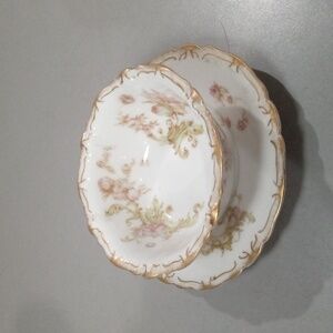 Haviland Limoges Flowered Teacup and Saucer